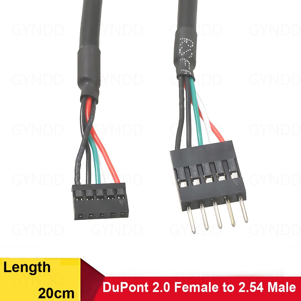 DuPont 5-Pin 2.0 Female to 2.54 Male Cable Motherboard USB Conversion Wire 20cm
