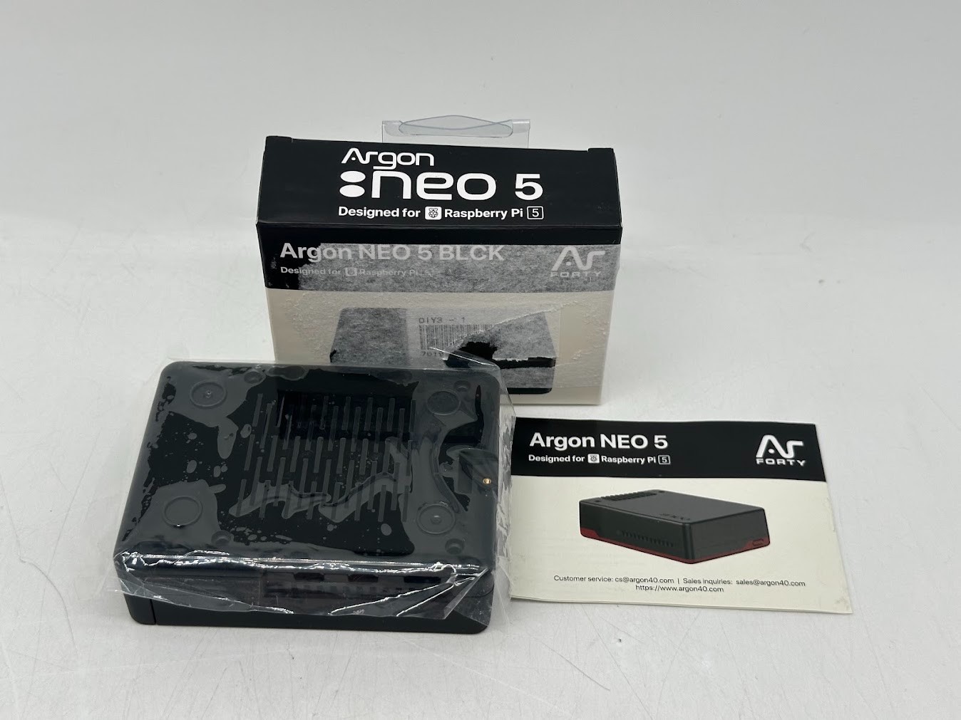 Argon40 NEO 5 Case for Raspberry Pi 5 with Built-in Fan - Black
