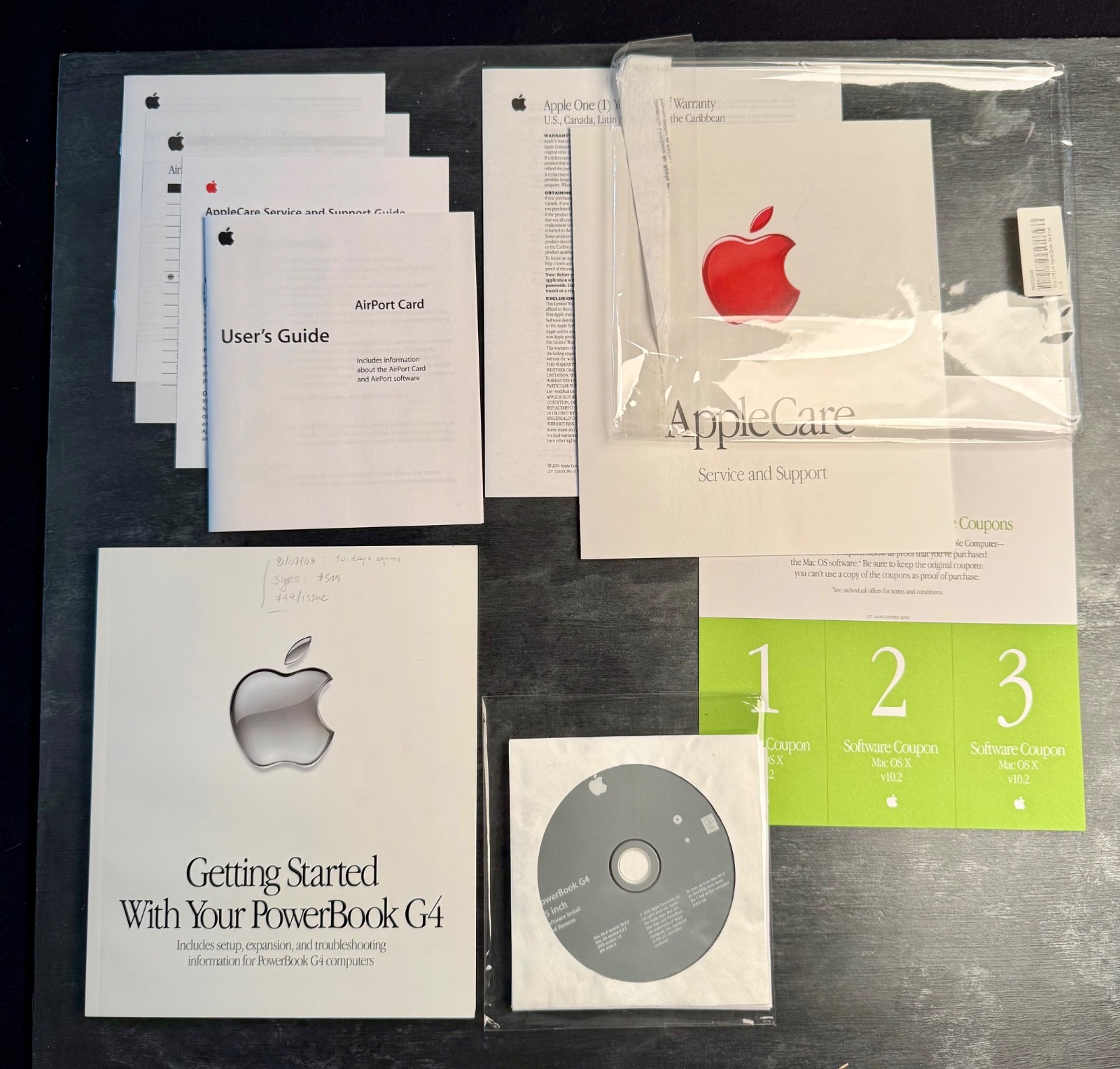 Apple PowerBook G4 15" OS X 10.2.3 OS 9.2.2 Restore Disc CIB 691-4316-A OEM Pkg