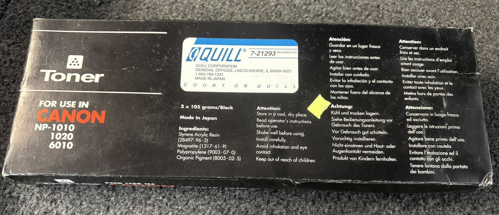 Canon NP-1010/1020/6010 Black Toner Cartridge Genuine New Sealed OEM