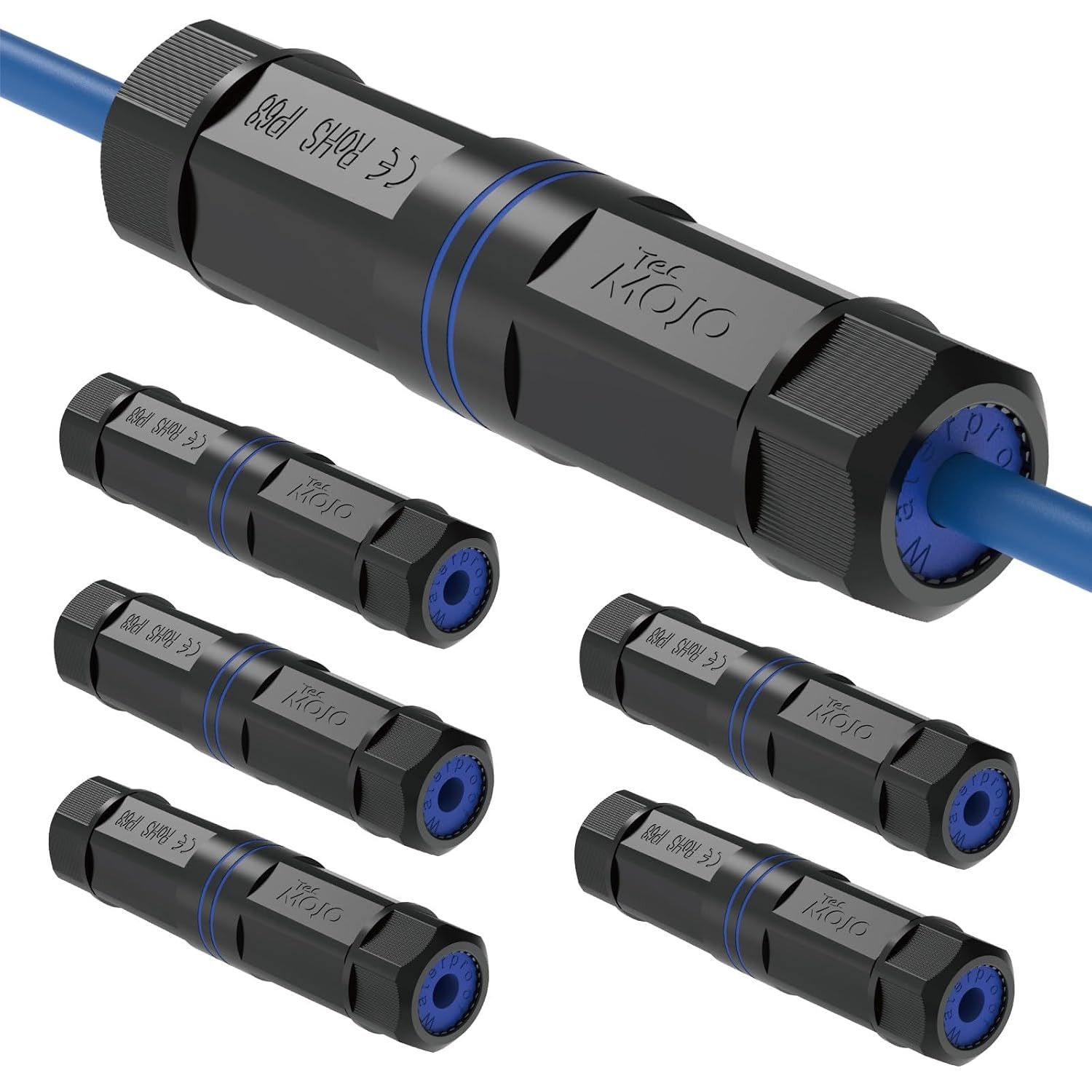 Waterproof Cat6 Coupler, IP68 Ethernet Connector, 6 Pack