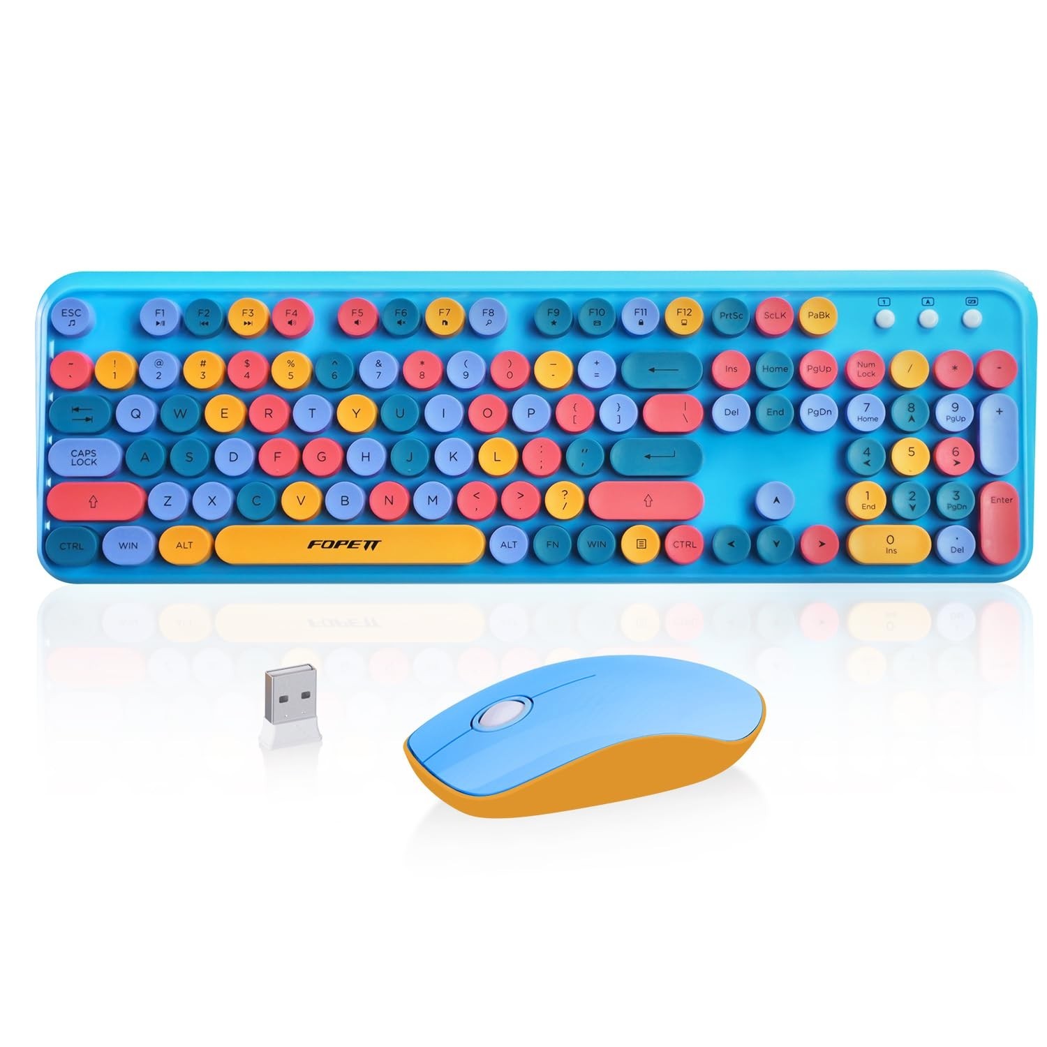 Wireless Keyboard and Mouse Combo, 2.4 GHz Wireless Full-Sized Typewriter Gam...