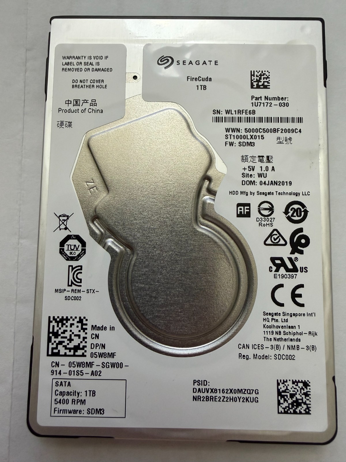 SEAGATE FireCuda 1Tb HDD SATA HARD DRIVE 2.5" ST1000LX015 5W8MF SDM3