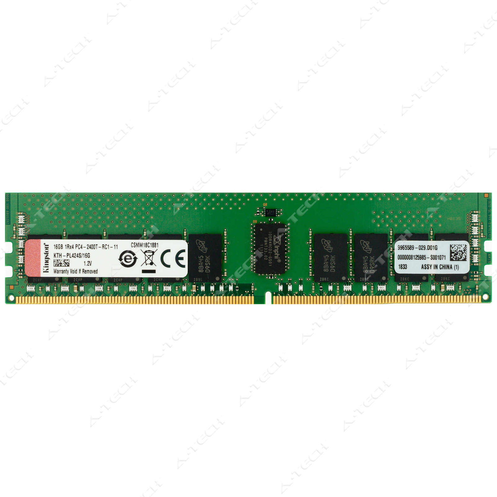 Kingston 16GB DDR4 2400 MHz PC4-19200 RDIMM Server Memory RAM (KTH-PL424S/16G)