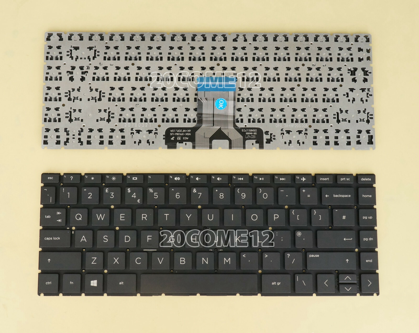 New for HP Pavilion 14-ce 14-ce3000 Series Keyboard no frame black UK