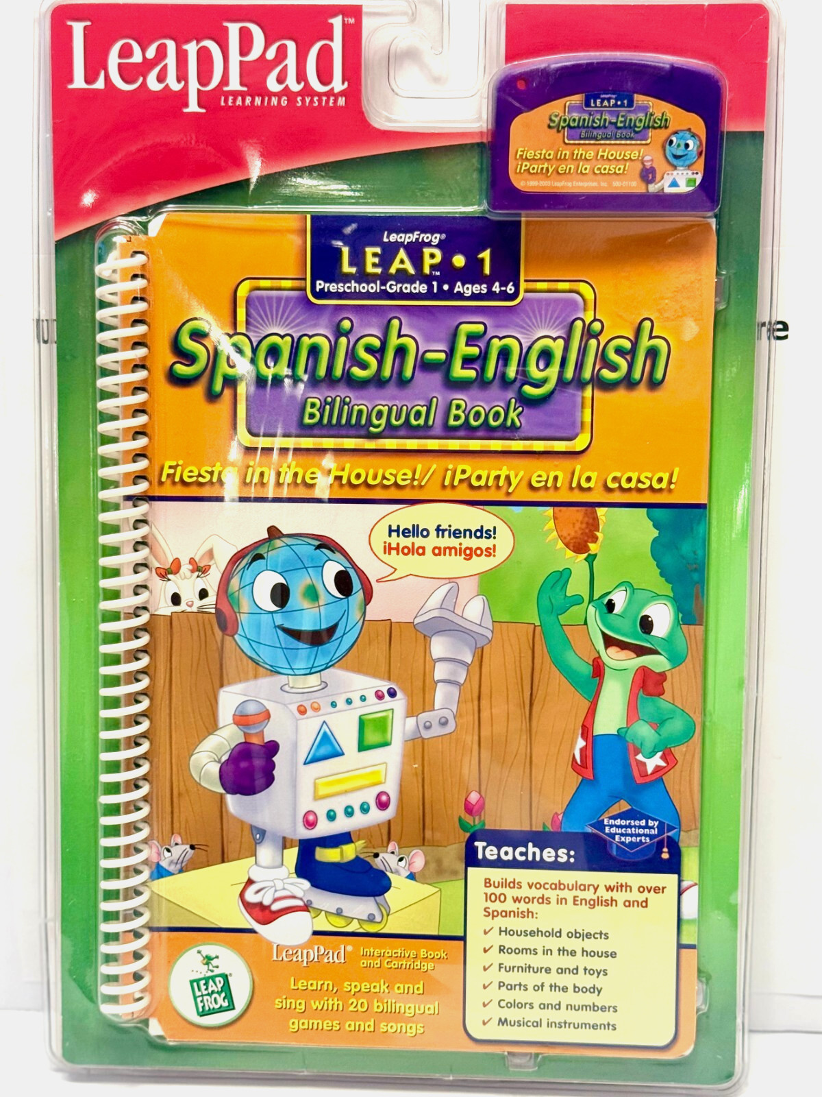 LeapPad-Ages 4-6-Spanish-English Bilingual Video/Book-Fun Way To Learn NEW