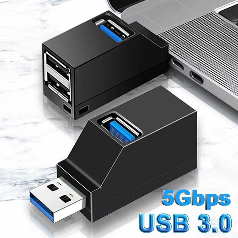 3 Ports USB 3.0 Multi High Speed HUB Splitter Expansion Desktop Laptop PC Max OS