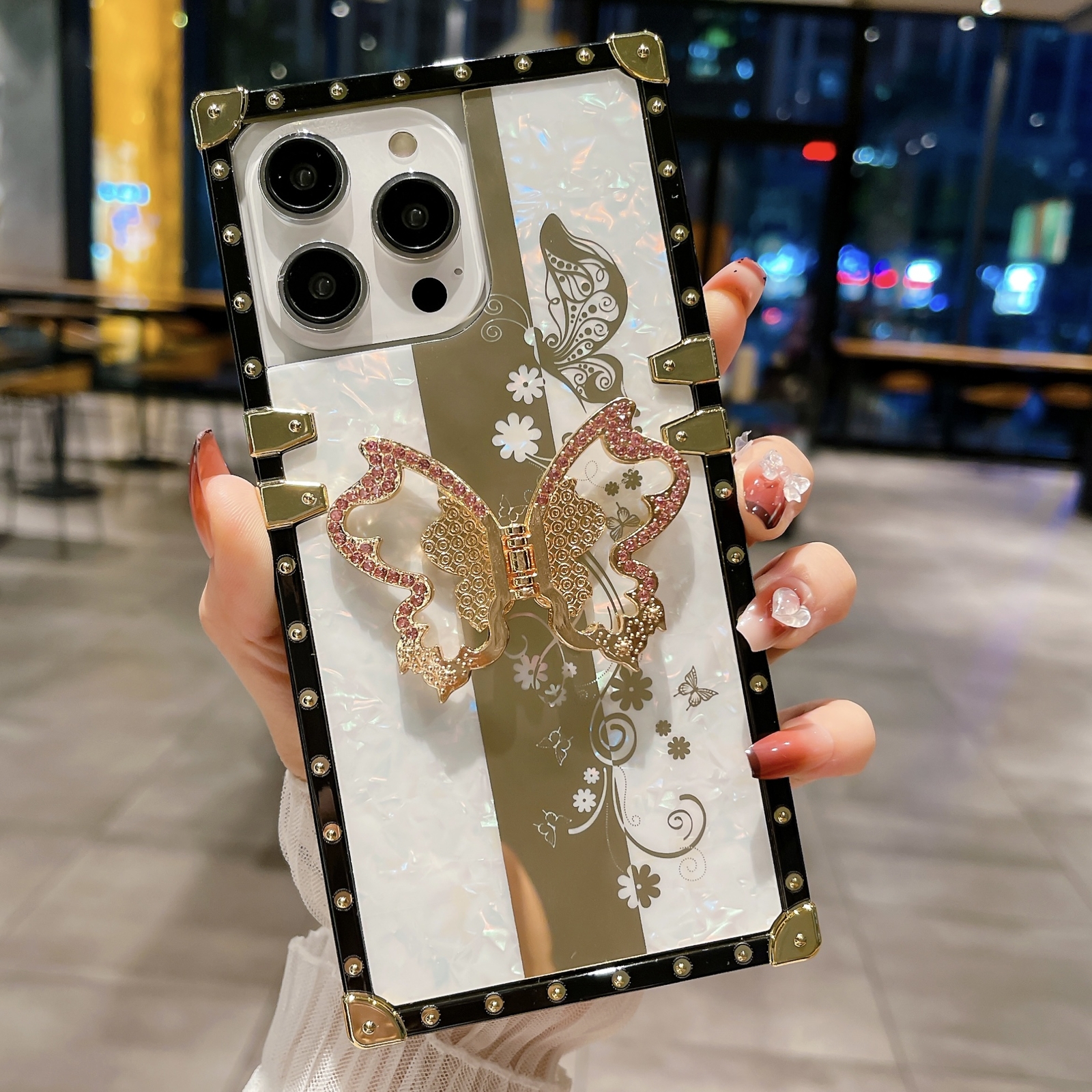 Crystal Butterfly Stand Cover Case For Xiaomi POCO X7 X6 Redmi Note 11 12 13 14