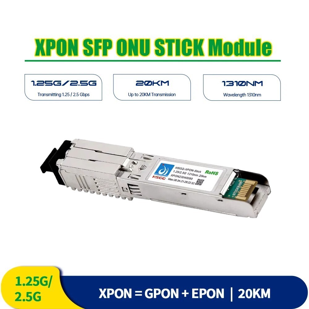 HSGQ V06 EPON Stick SFP GPON ONU With MAC SC 1310nm/1490nm Pon Module 20KM OLT