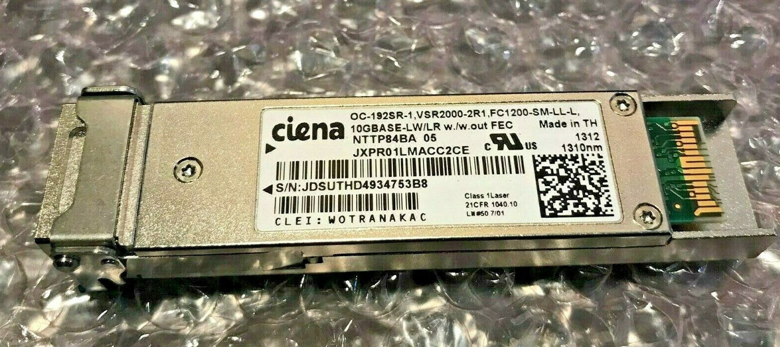 Ciena NTTP84BA 10GBase-LW/LR FEC 1310NM XFP Transceiver JXPR01LMACC2CE 