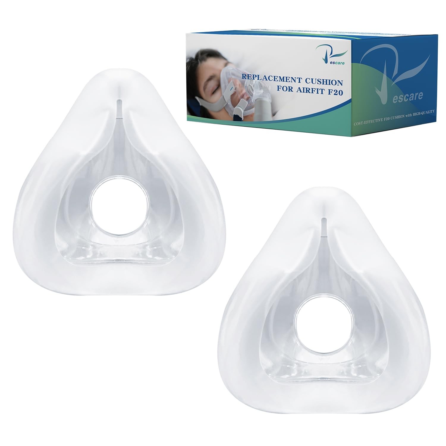 Replacement Cushion Seal for F20- Large, 2 Packs, Soft Silicone, Open Box