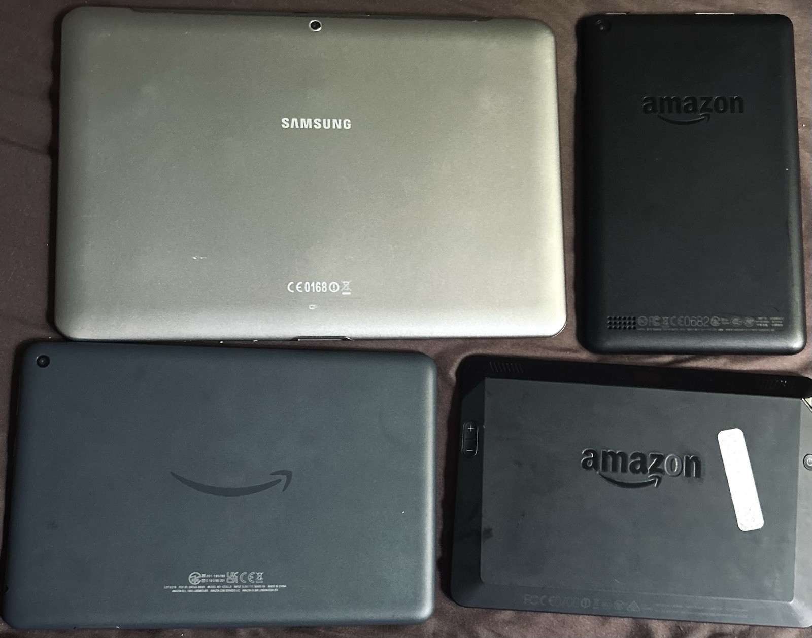 Mixed Lot Of 4 Older Model Samsung/amazon Tablets-Parts Only