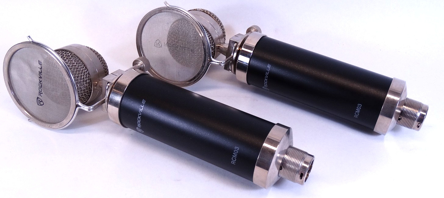 2X PAIR - Rockville RCM03 Pro Recording Condenser Podcast Microphone Mic TESTED