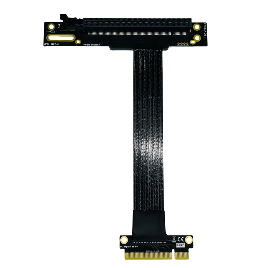 XT-XINTE PCIE 4.0 x8 to x16 Riser Cable 90°/180 Angled Graphics Video Card