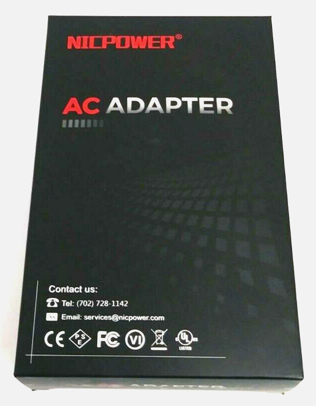 NICPower 65W AC Power Adapter for Laptop USB-C Power Supply, Black