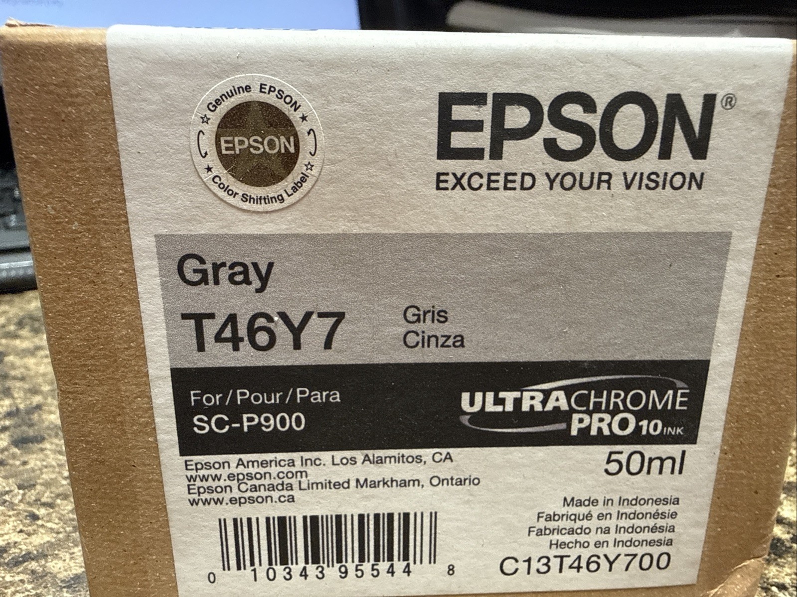Epson T46Y7 Gray Ink Cartridge For SCP900 (2028) New 2026
