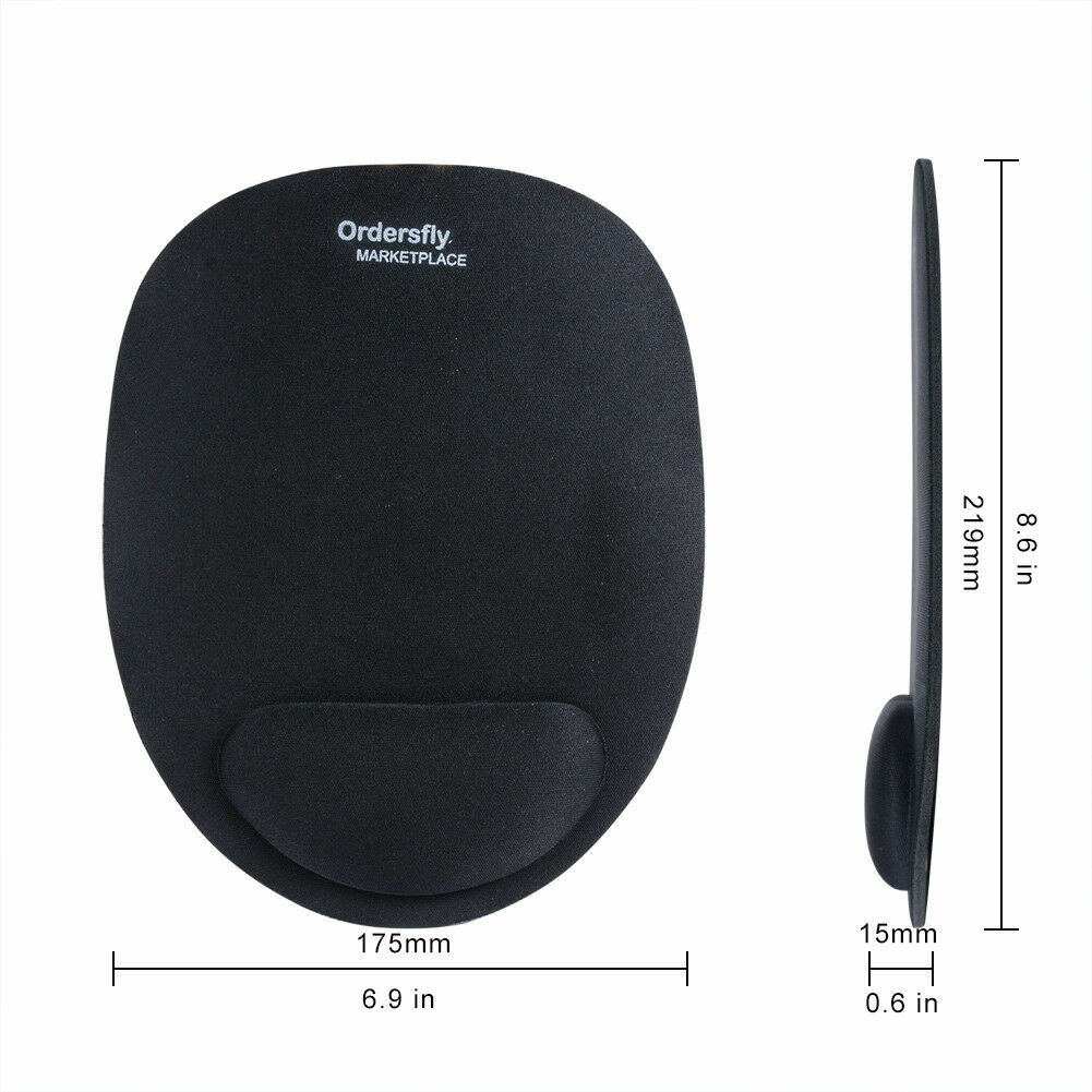 10 Pack - Wrist Rest Support Mousepad Mice Mat for PC Laptop Computer - Black