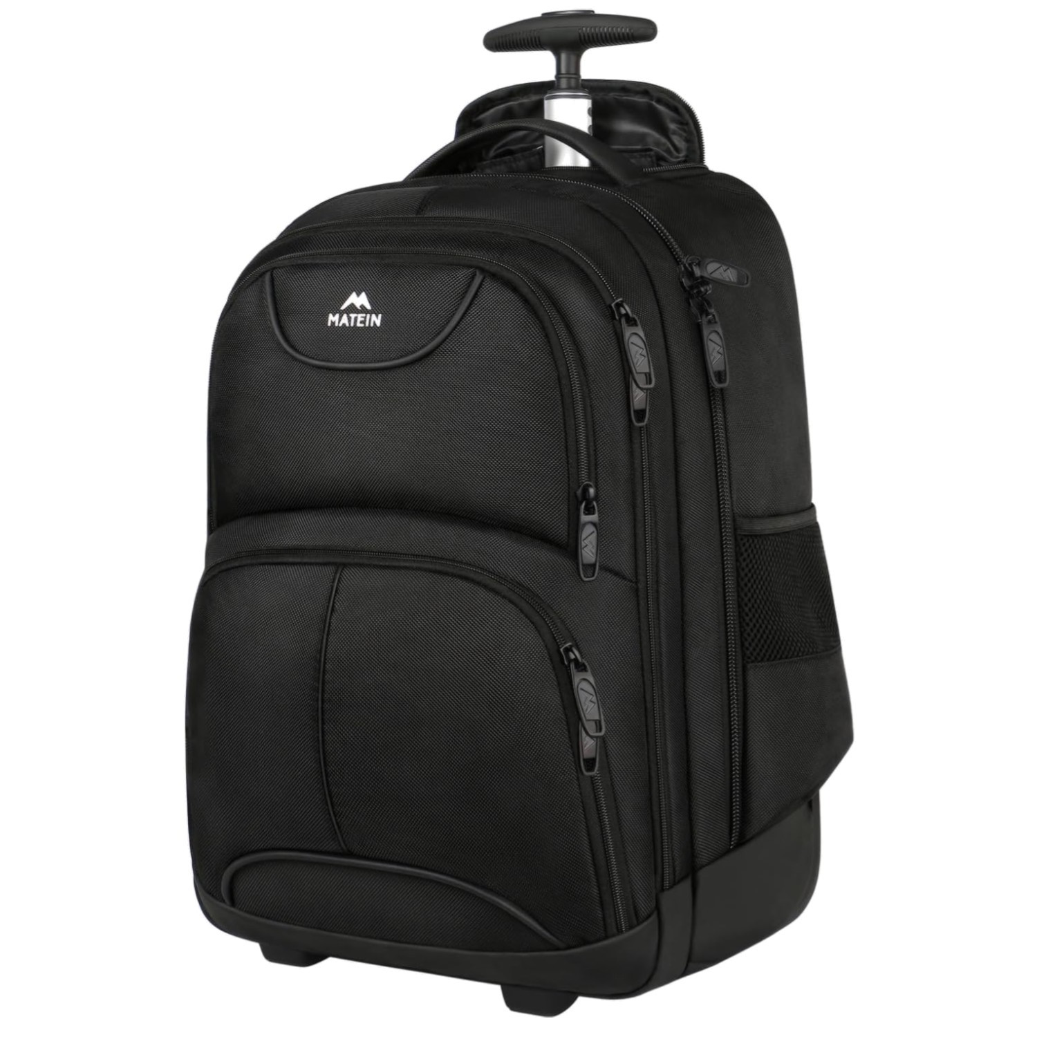 Versatile 38L Rolling Backpack with Multiple Compartments for Travel and Work