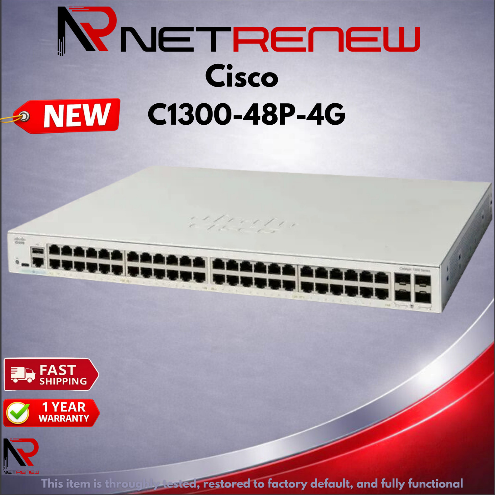 NEW  Cisco C1300-48P-4G Catalyst  Ethernet Switch 48-Port