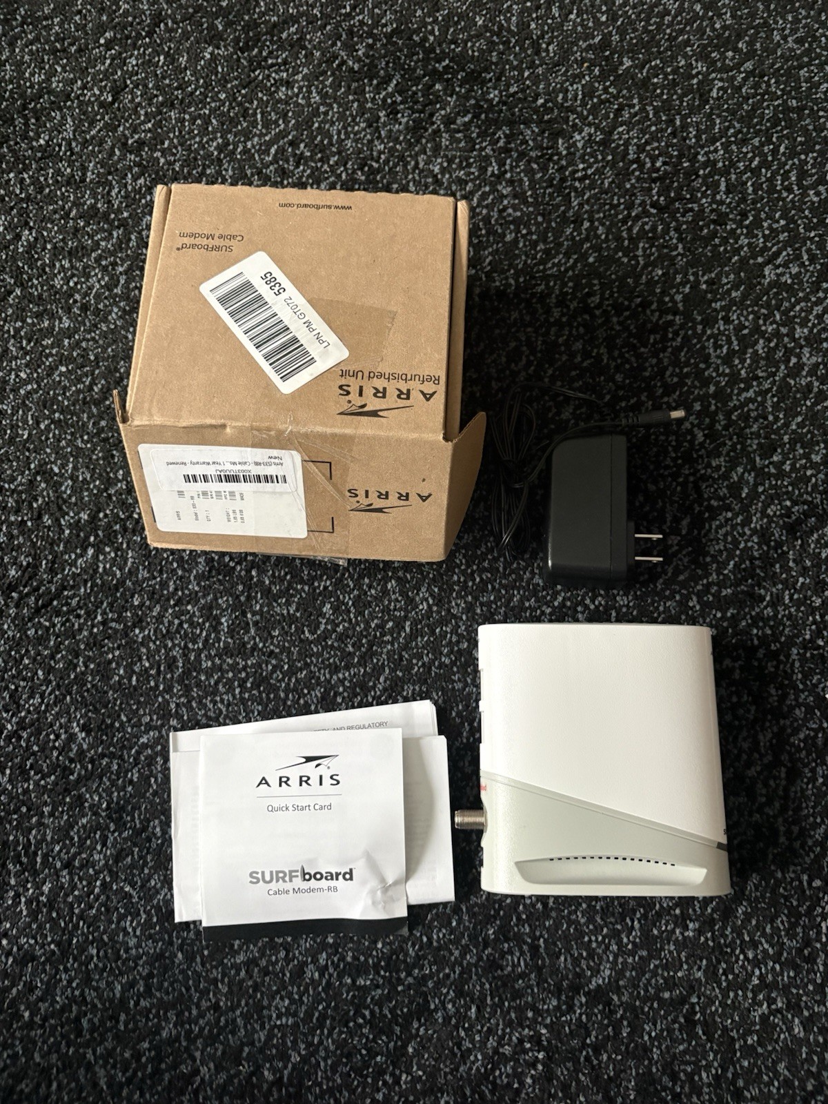 ARRIS Surfboard S33v3 DOCSIS 3.1 MultiGigabit Cable Modem power cord refurbished