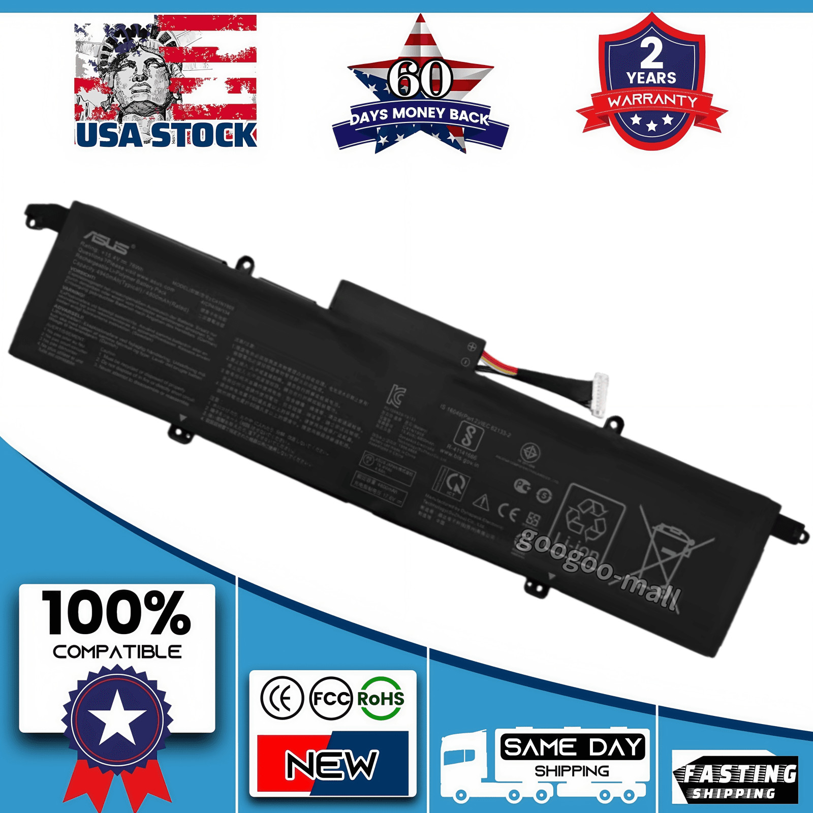 Genuine C41N1908 Battery for ASUS ROG Zephyrus G14 GA401 GA401I GA401IH GA401QM