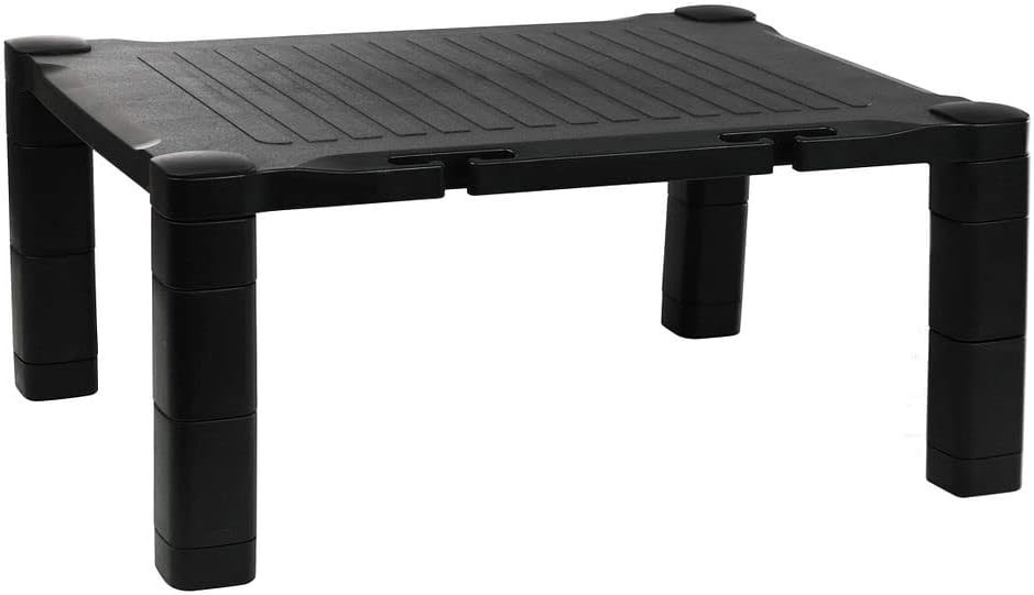 Halter Ergonomic Design Desk Monitor Stand with Adjustable Feet Black 1 Pack
