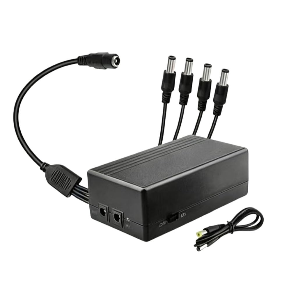 12V 2A Mini UPS 4 Channels, 15600mAH DC to DC 12V Home Router UPS with 4 Inte...