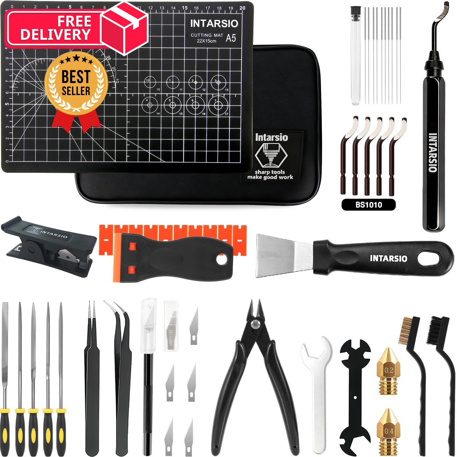 52-in-One 3D Printer Tools Kit, Professional Accessories & black