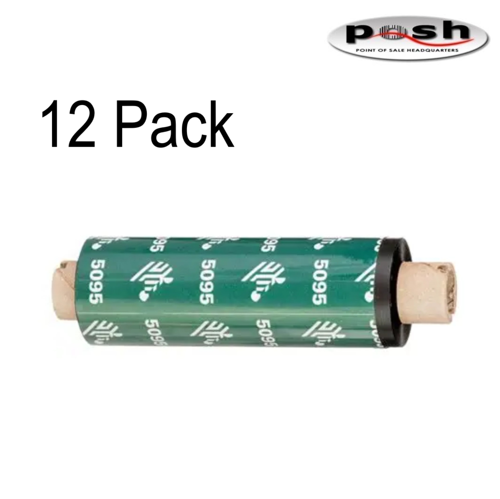 NEW 12 Pack - Zebra 05095GS06407 5095 Resin Ribbon 64mm x 74m Black