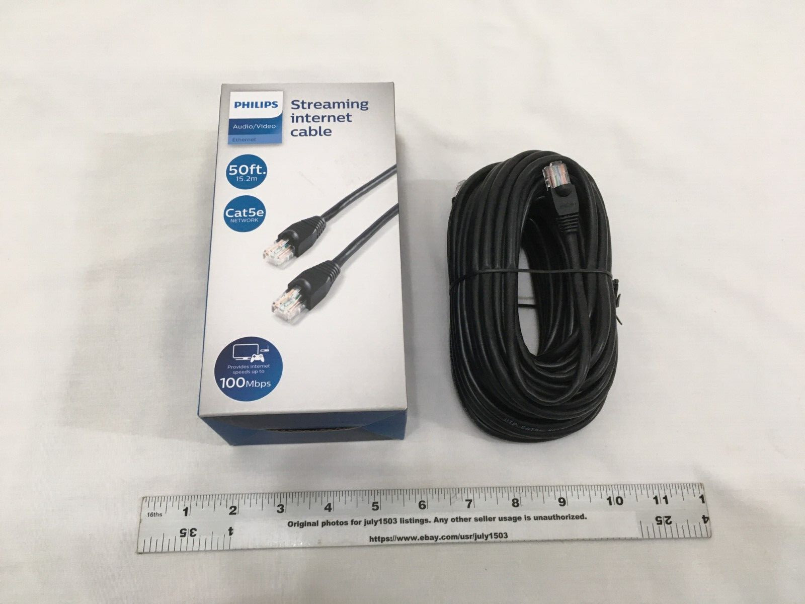 (1) NEW Philips 50-ft Streaming Internet Cable Cat5e Network - SWN71114A/27 (sw)
