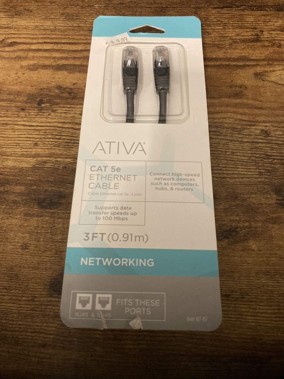 Ativa Cat-5e Ethernet Cable 3 Ft RJ45 Male Conect High Speed Network New