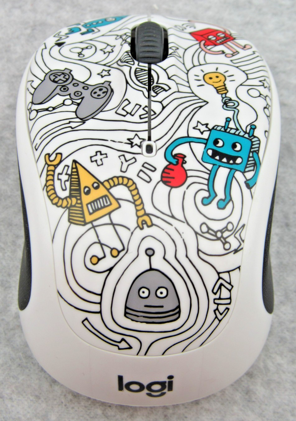 Logitech Doodle Collection Wireless Computer Mouse M325C TECHIE Robots WORKS