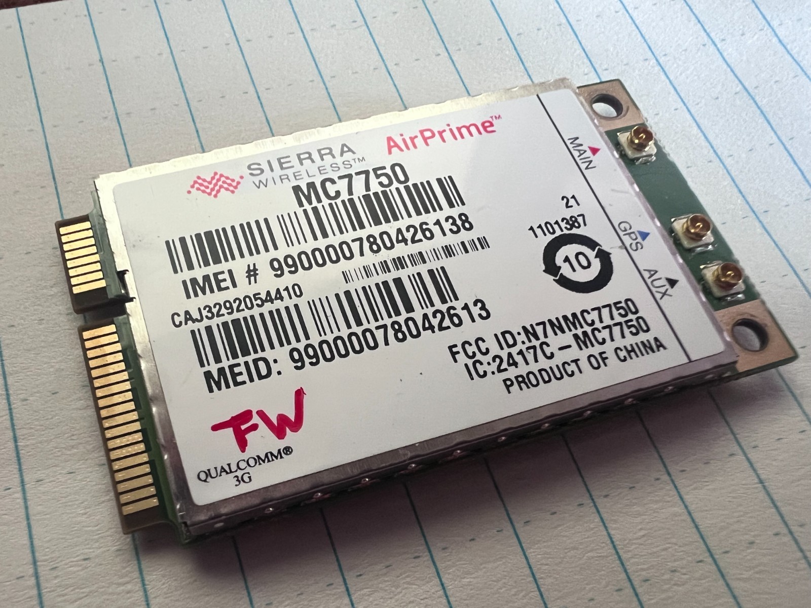 Sierra AirPrime MC7750 HSPA + LTE EV-DO 4GModul PCIE Wireless WWAN Verizon