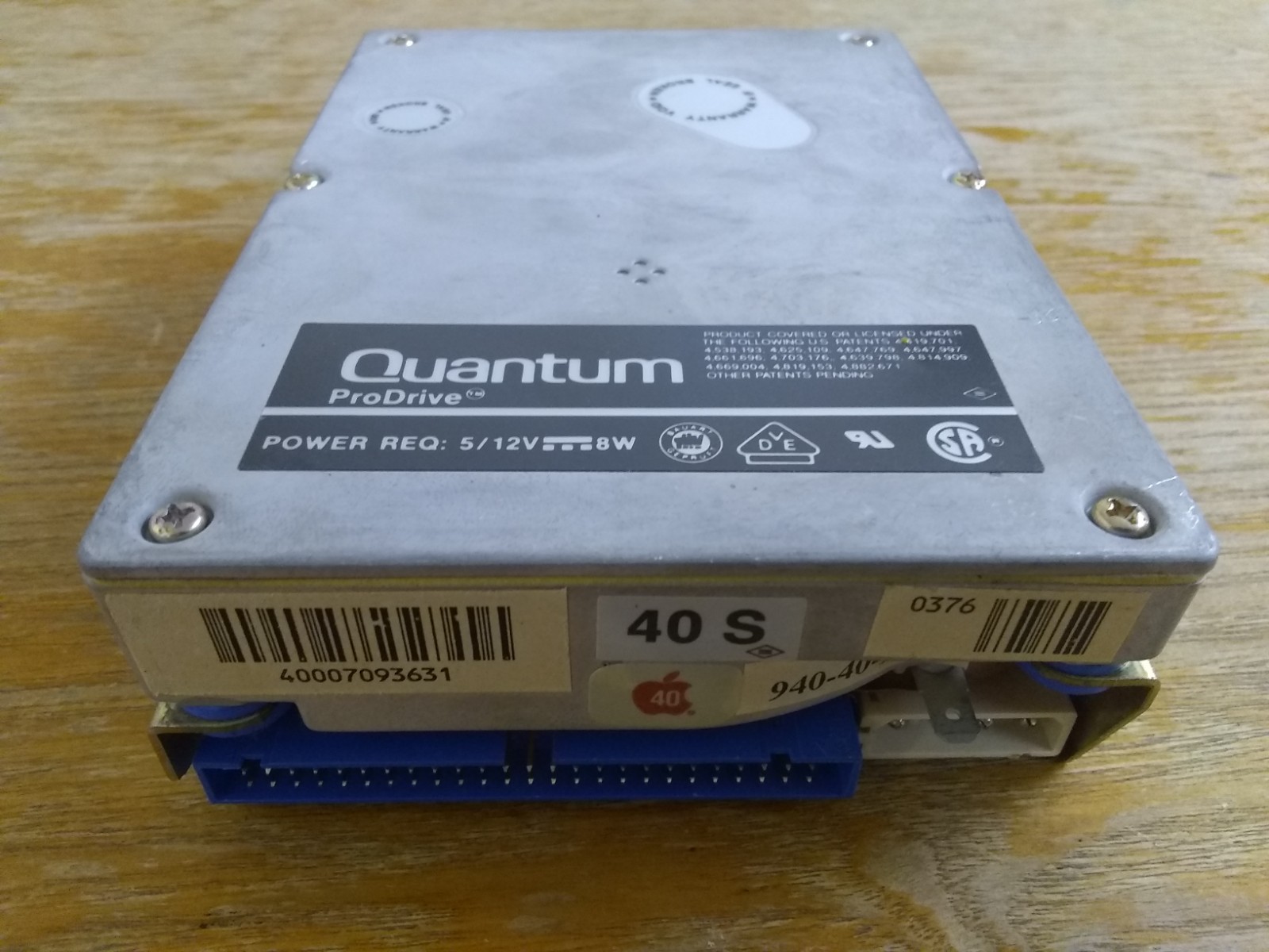 Apple Mac OEM Quantum ProDrive 40S Hard Drive, 40MB 50-Pin SCSI (As-Is)