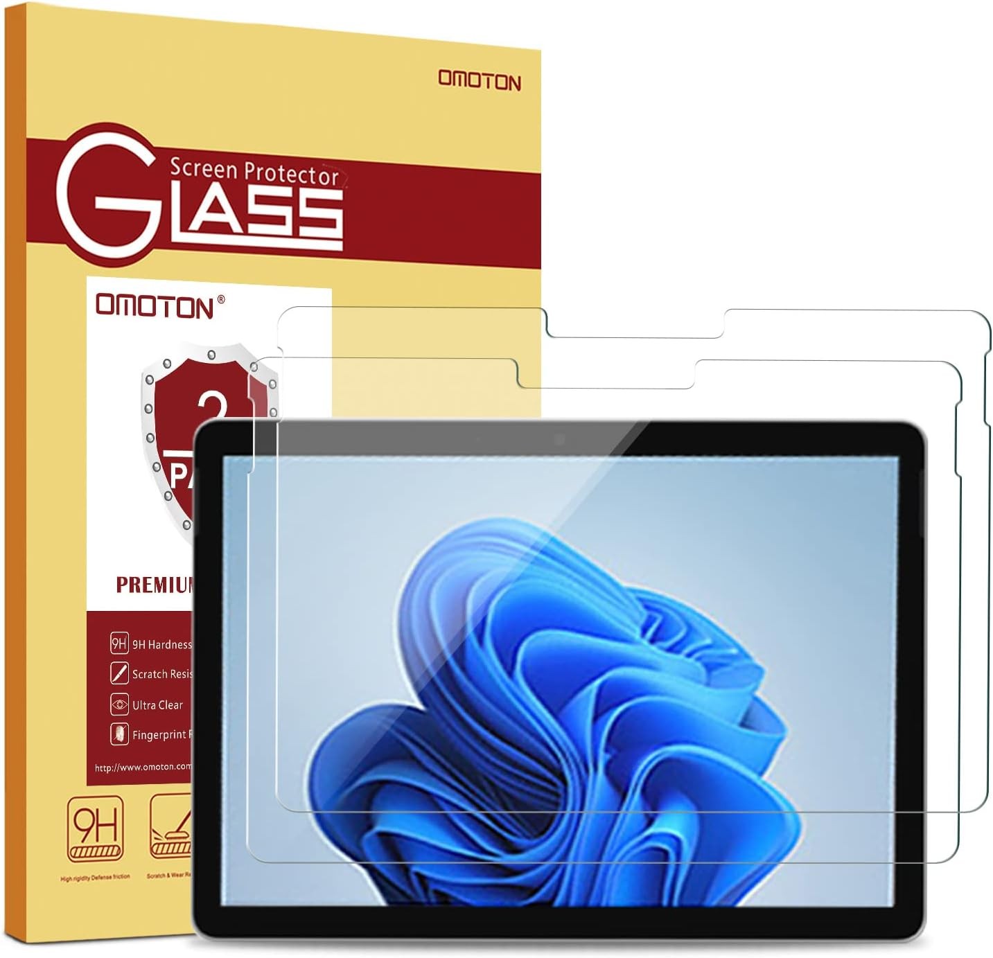 2 Pack Tempered Glass Screen Protectors for Microsoft Surface Go 3 / 2 / 1 Model