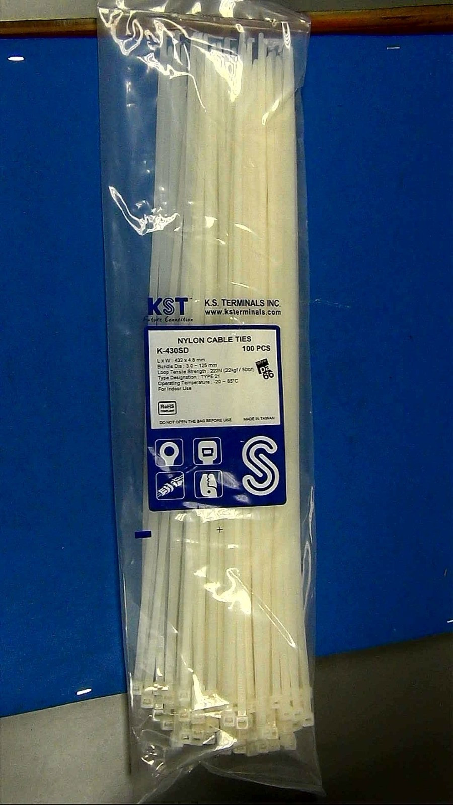 Cable Ties 17" Zip Nylon 100PCS White Heavy Duty 50LBS UV Weather Resistant