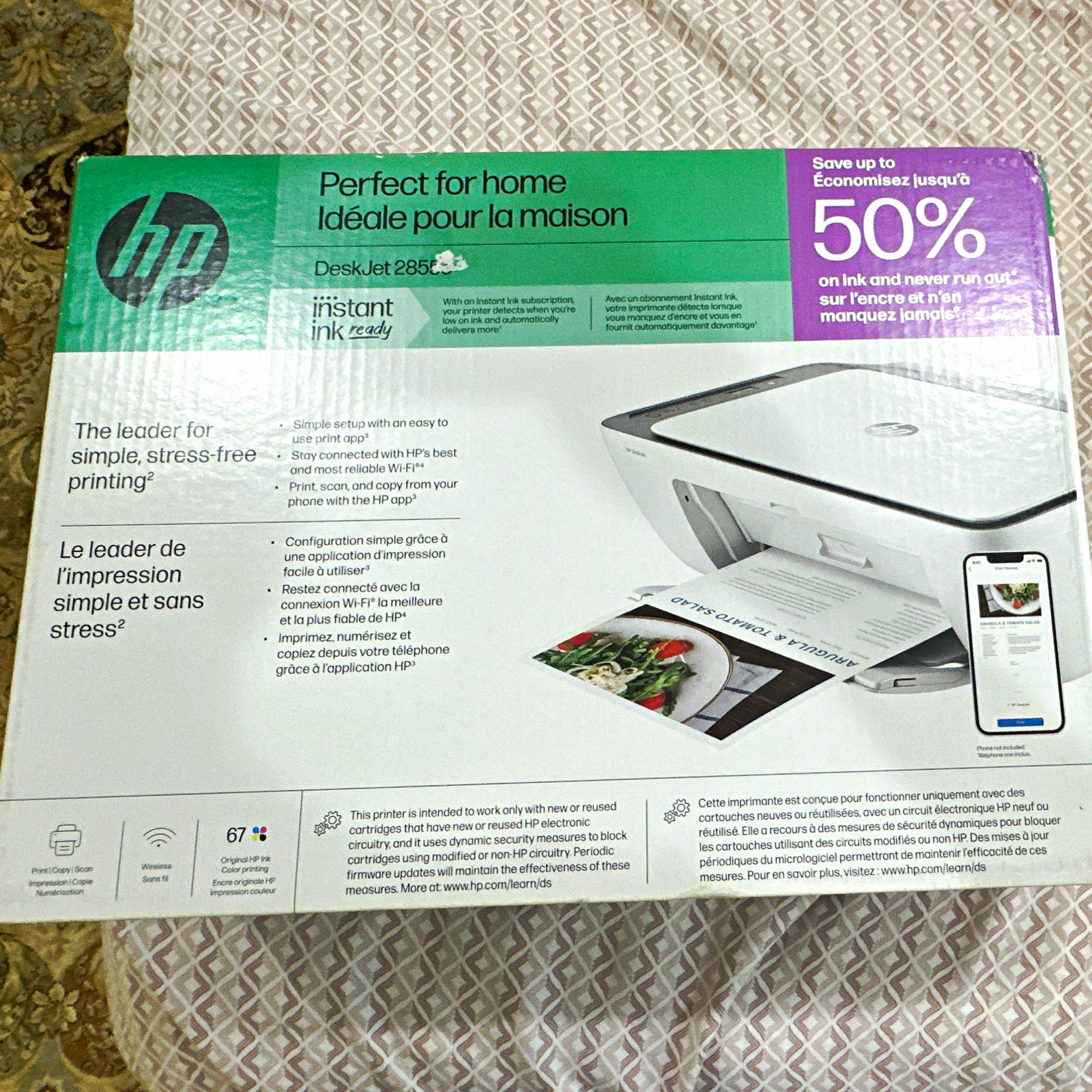 HP DeskJet 2855e Wireless Color Inkjet All-In-One Printer Scanner Copier - NEW