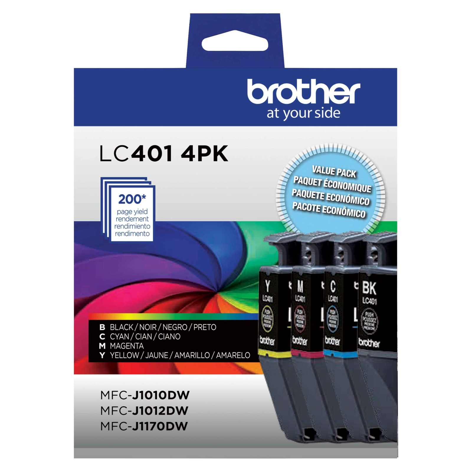 Brother Genuine LC4014PKS Standard Yield, Black, Cyan, Magenta, Yellow