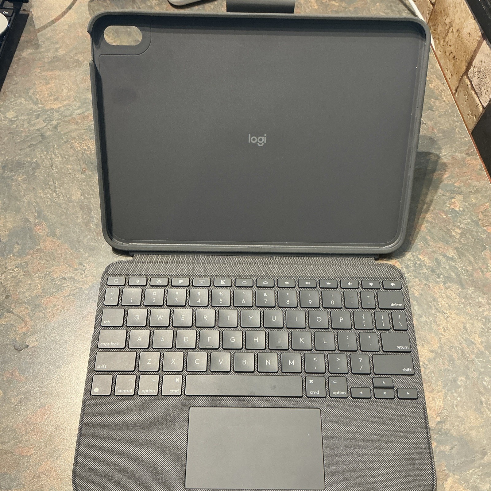 Logitech Combo Touch Keyboard Folio Case for Apple, Gray, Touchpad Keyboard