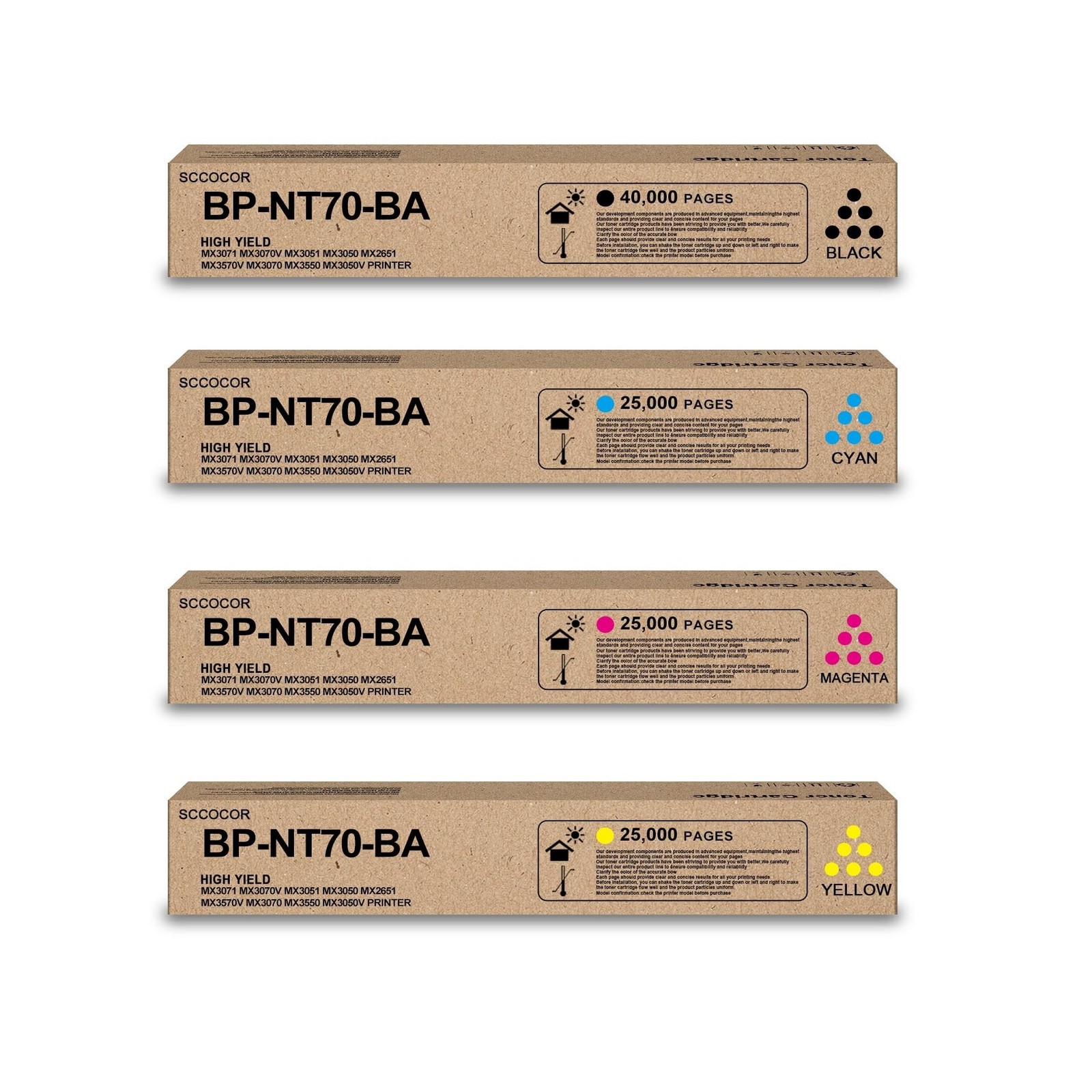 BP-NT70 BP-NT70BA BP-NT70CA BP-NT70MA BP-NT70YA Toner Cartridge Replacement f...