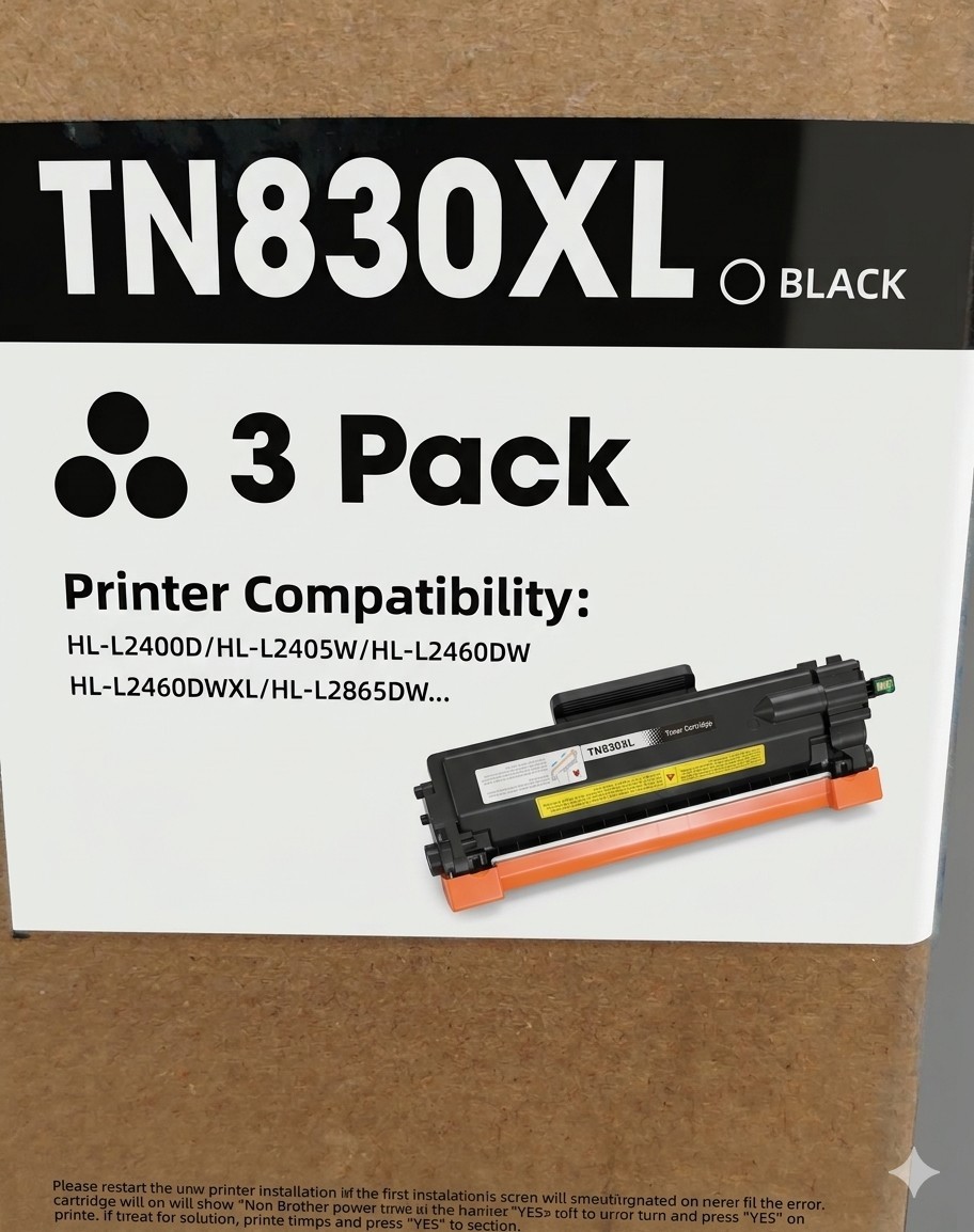 TN830XL Toner Cartridge 3 Pc DCP-L2640DW MFC-L2760DW