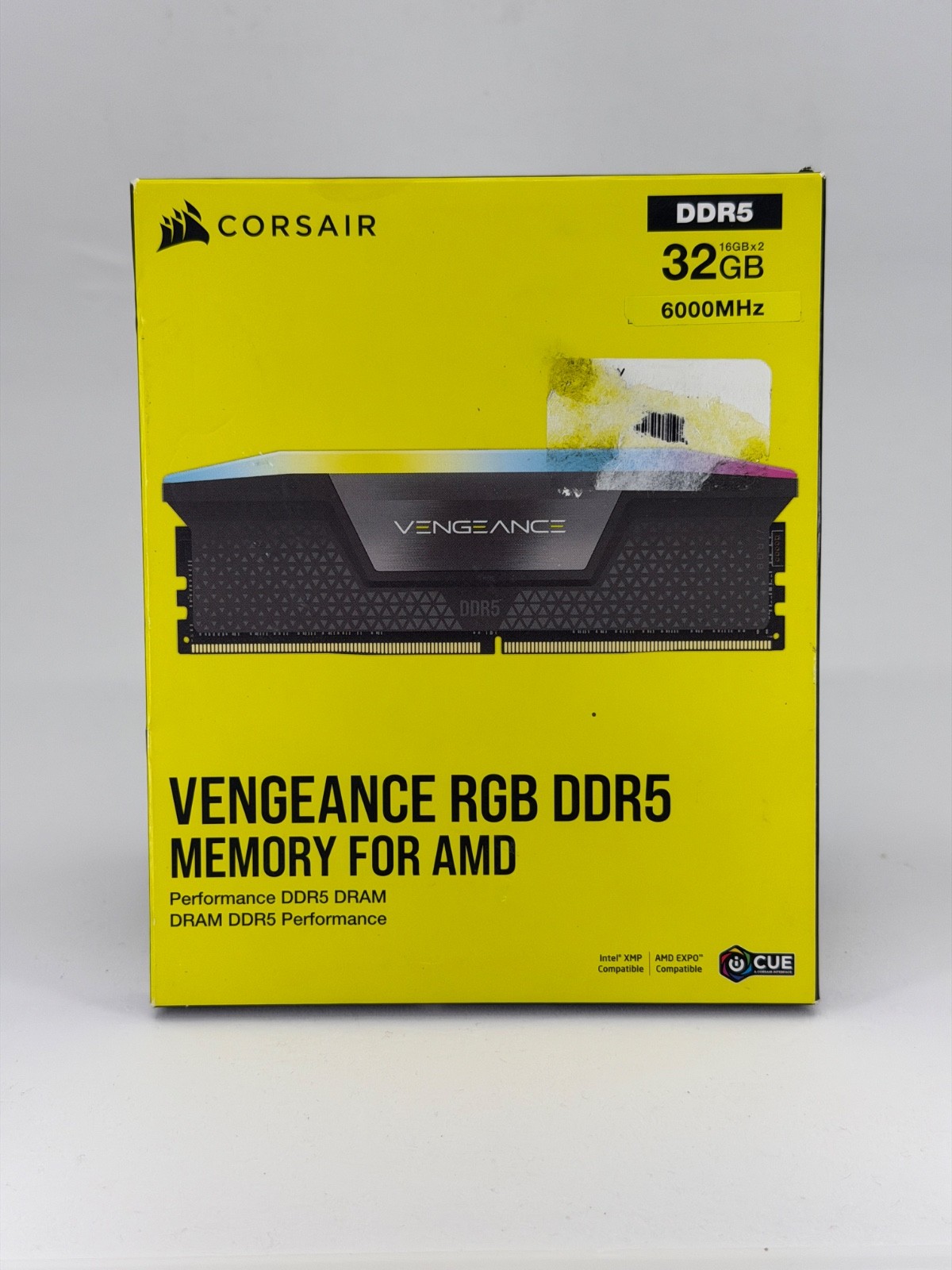 Corsair Vengeance RGB Black 32GB (2x16GB) DDR5-6000MHz (CMH32GX5M2M6000Z36)- NEW