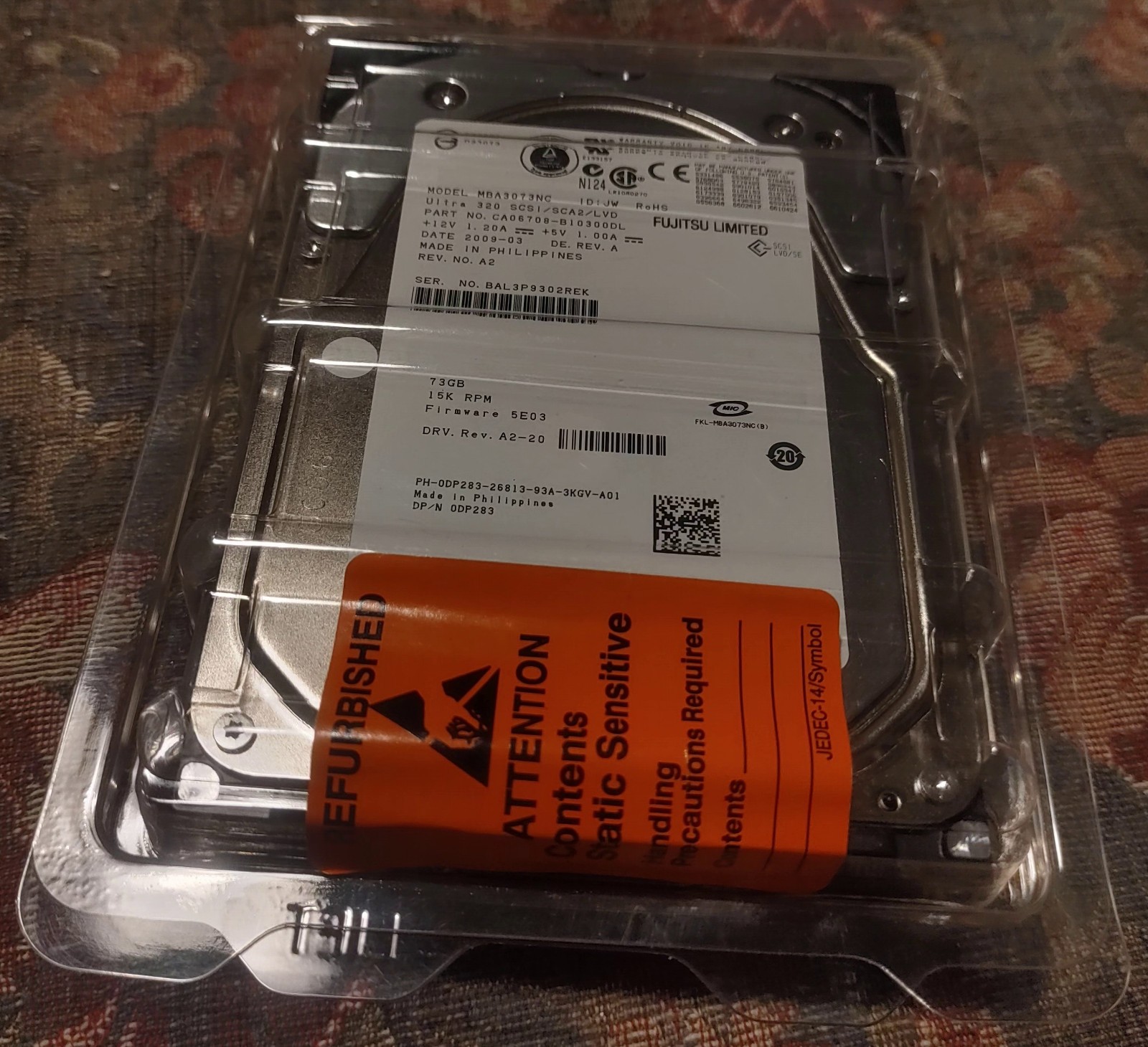 Fujitsu 73GB Internal 15000RPM 3.5" (MBA3073NC) HDD