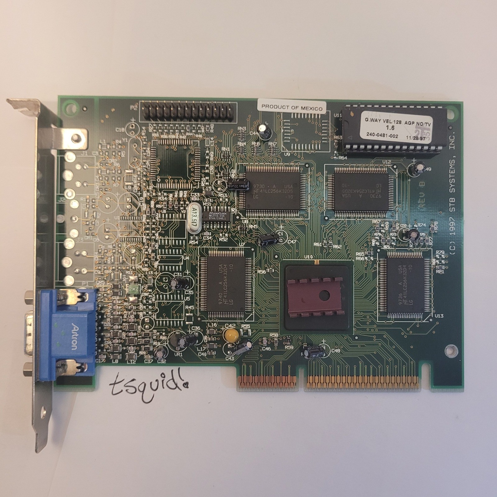 Gateway Velocity 128 4MB AGP VGA NVIDIA RIVA 128 STB Systems 240-0481-002 Vtg