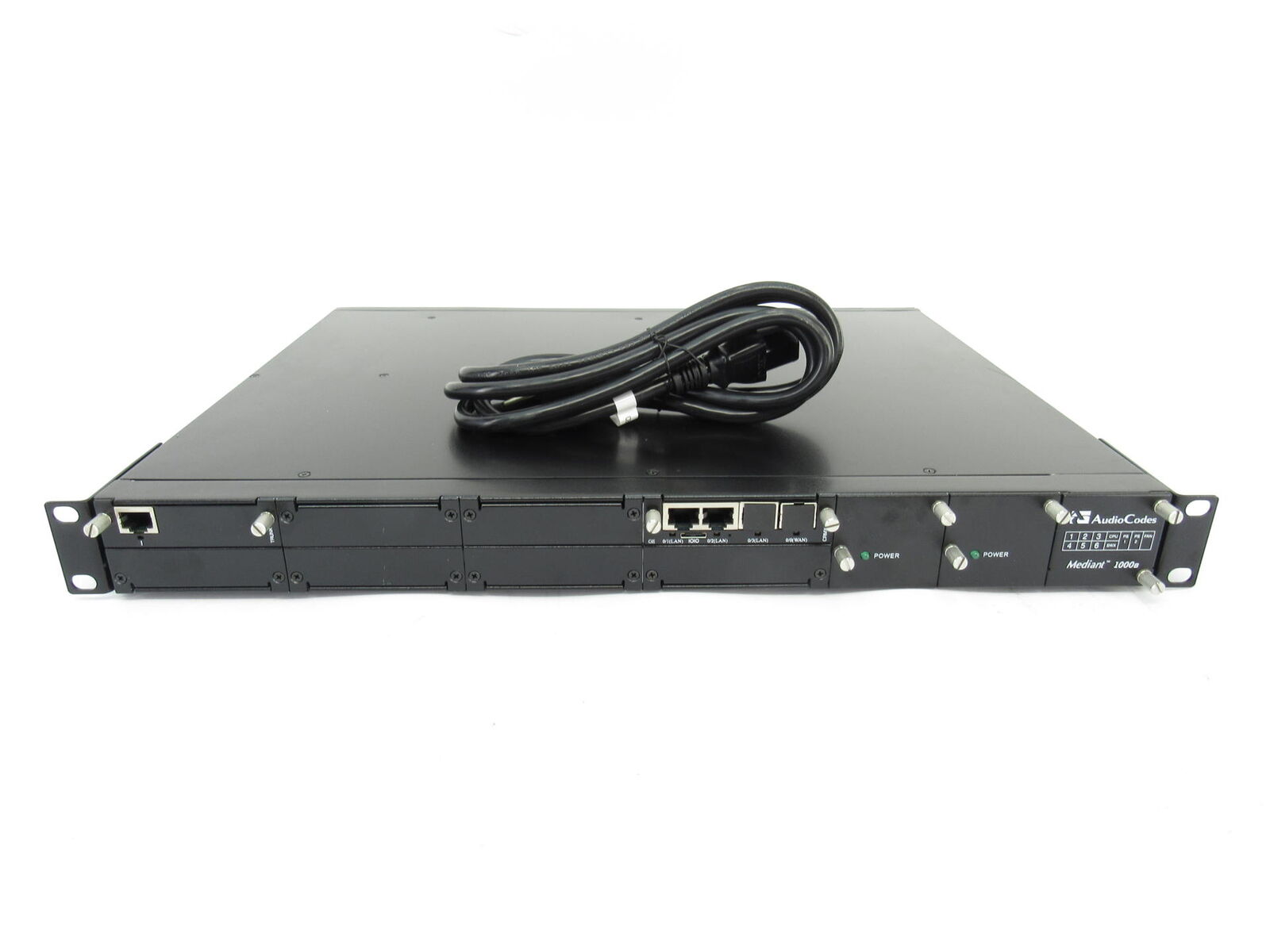 AudioCodes Mediant 1000B M1KB-2AC Modular Gateway W/ 1x PSU 1x M1K-VM-1SPAN