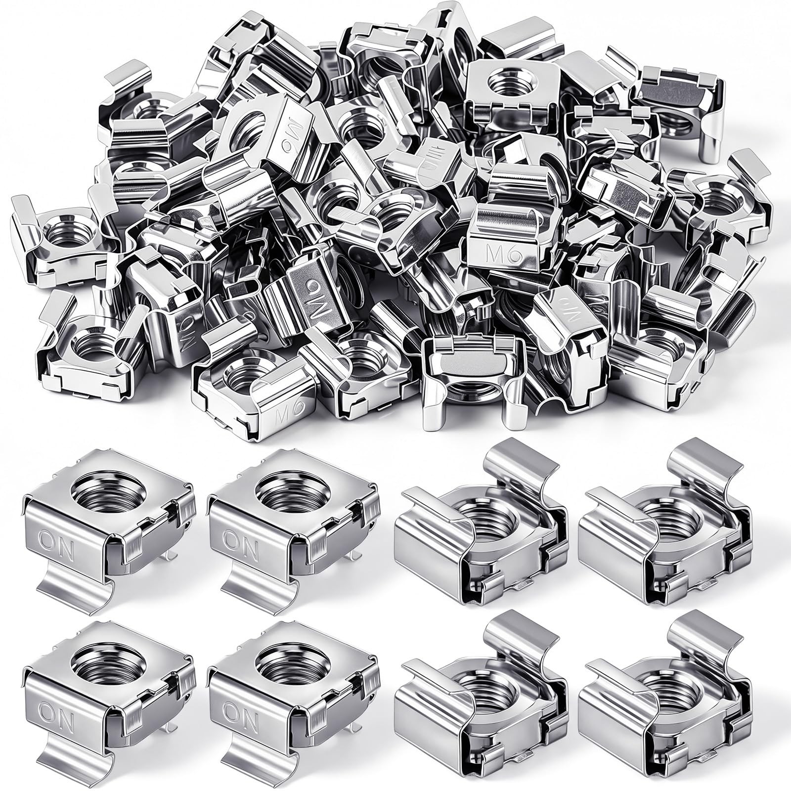 ElaraBerry 1032 Galvanized Cage Nuts 200 Pack, Zinc Plated Floating Design fo...