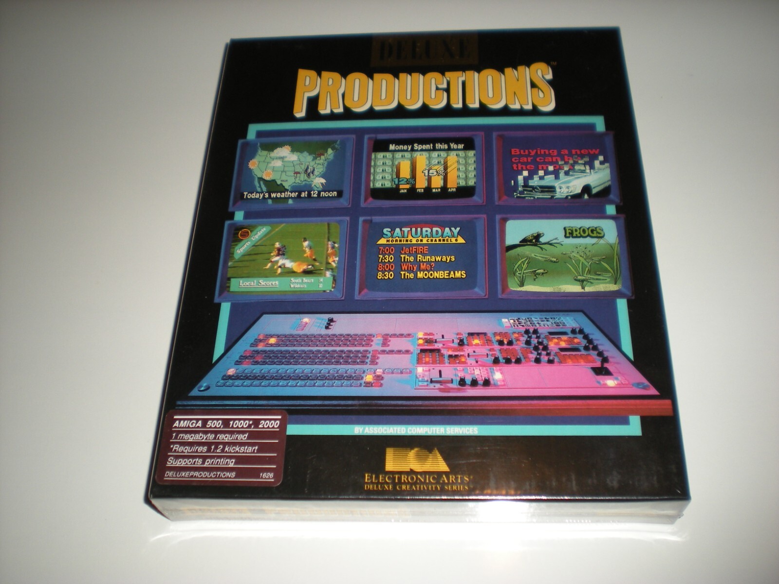 Deluxe Productions software for Amiga 500, 1000, 2000, etc.  Rare.  NOS.