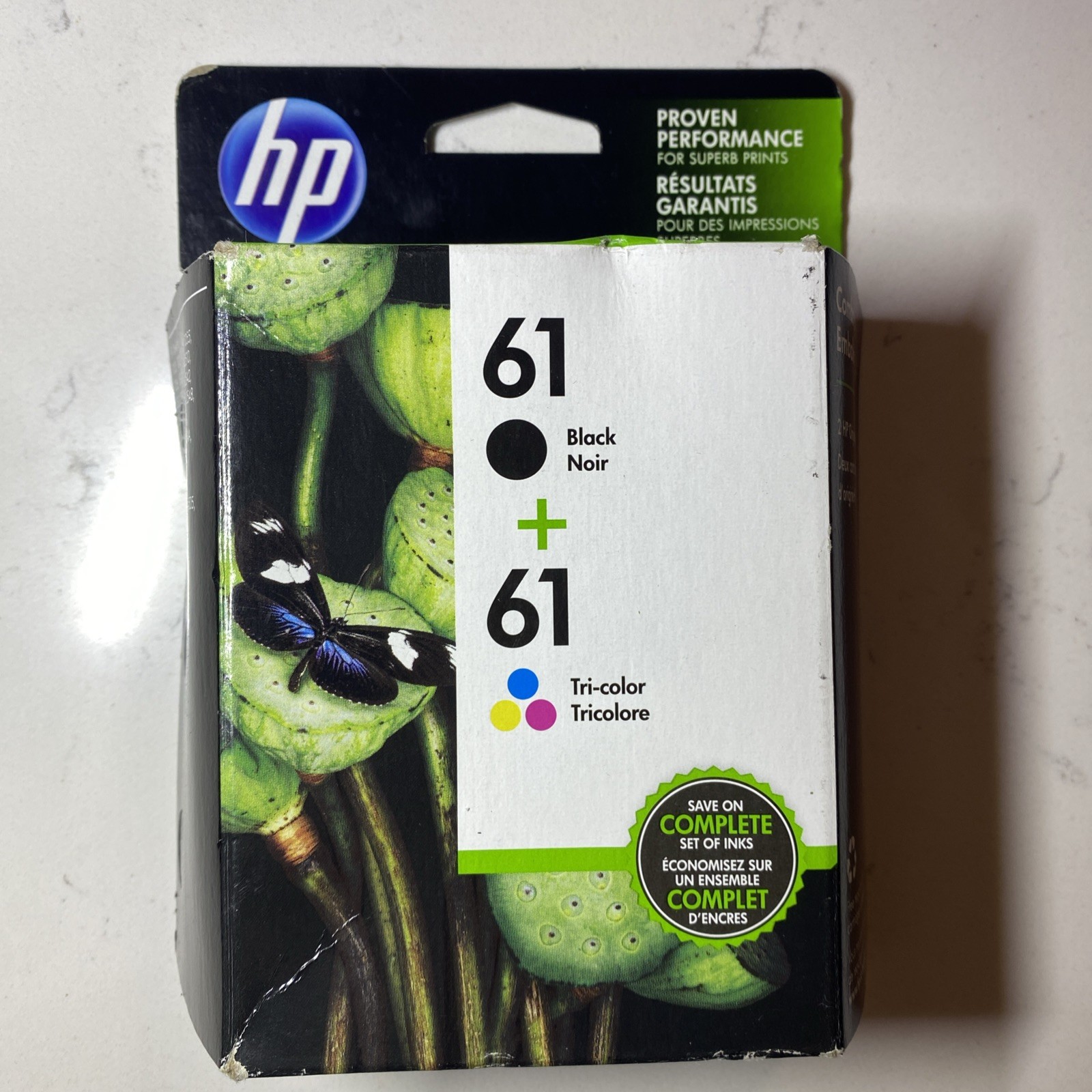 Genuine HP 61 Black & Tri-Color Printer Ink Cartridges Combo 2 Pack EXP 8/2020