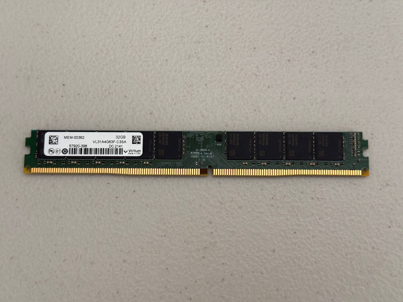 Virtium 32GB DDR4 3200MHZ ECC UDIMM RAM VL31A4G63F-C3SA 2Rx8 ULP TESTED WORKING