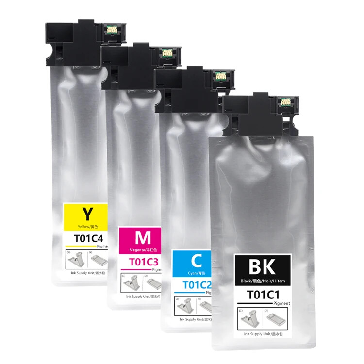T01C1-T01C4 Compatible Pigment Ink Bag With Chip For Epson WF-C529RDTW printer